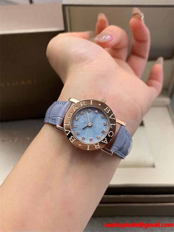 BVLGARI ブルガリ コピー クォーツムーブメント 防水 26mm レディース向け ダイヤモンドインデックス