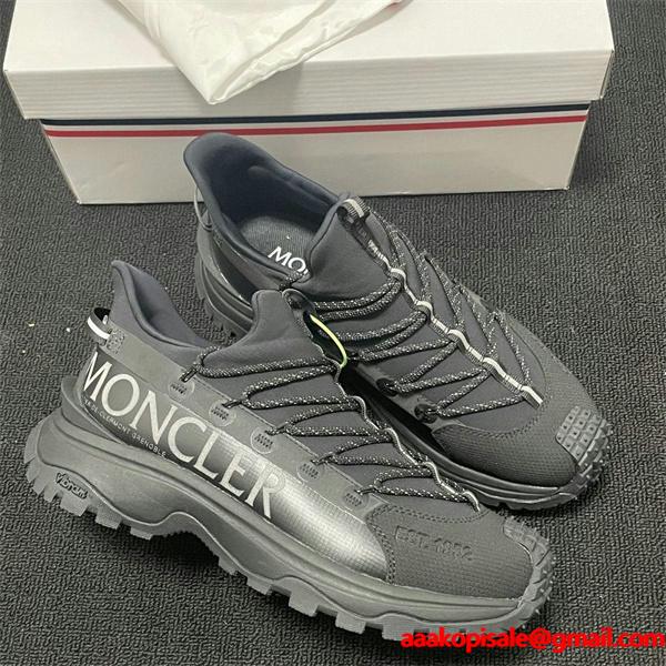 MONCLER メンズ／レディース ロゴ トレイルスニーカー 厚底 グリップソール 軽量 クッション性 アウトドア＆タウンユース対応