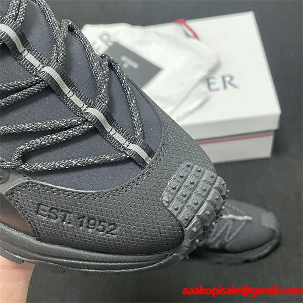 MONCLER メンズ／レディース ロゴ トレイルスニーカー 厚底 グリップソール 軽量 クッション性 アウトドア＆タウンユース対応