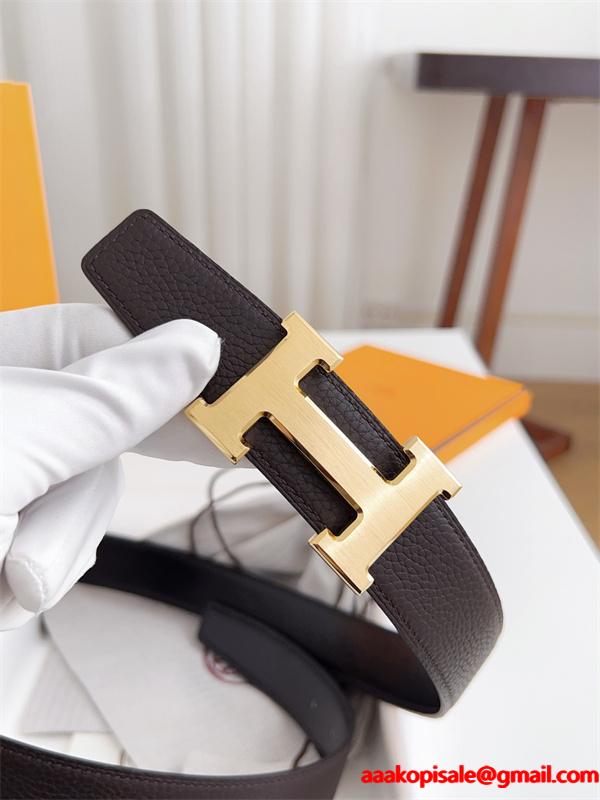 ❤エルメスベルトコピー☆Hermès人気ファッション 100％品質保証3.2cmメンズコーヒー色希少新作