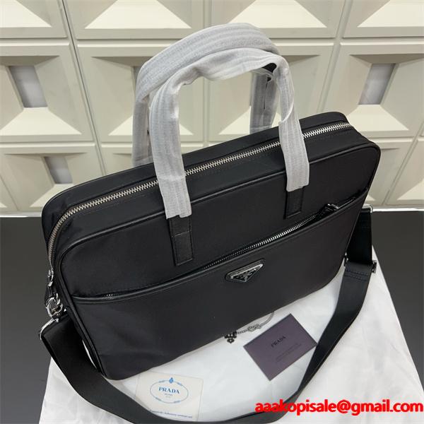 PRADAプラダビジネスバッグコピー 男性用キャンバスブリーフケース  PCバッグ クラシック万能アイテム