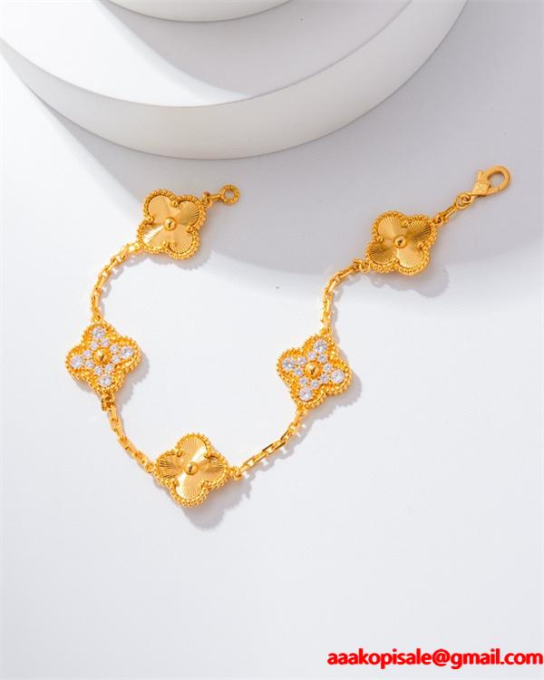 ブレスレット ゴールド ダイヤ調 きらめき ラグジュアリー VCA ヴァン ヴァン クリーフ＆アーペル コピー