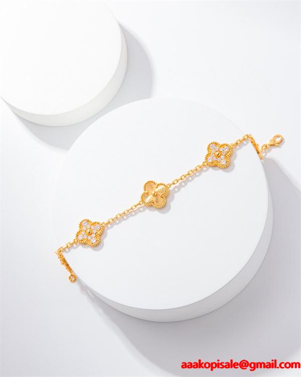 ブレスレット ゴールド ダイヤ調 きらめき ラグジュアリー VCA ヴァン ヴァン クリーフ＆アーペル コピー