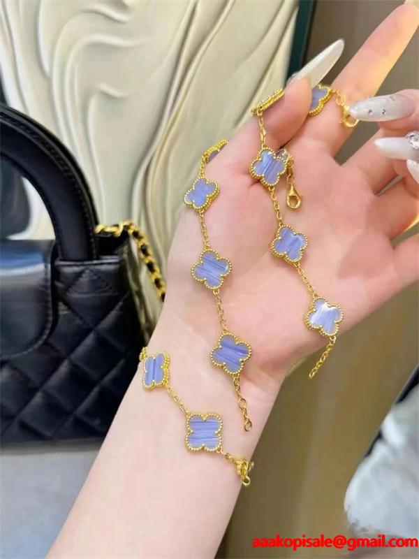 ブレスレット VCA ヴァン ヴァン クリーフ＆アーペル コピー ブルー シェル調 ゴールド 爽やか フェミニン