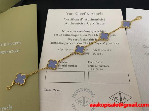 ブレスレット VCA ヴァン ヴァン クリーフ＆アーペル コピー ブルー シェル調 ゴールド 爽やか フェミニン