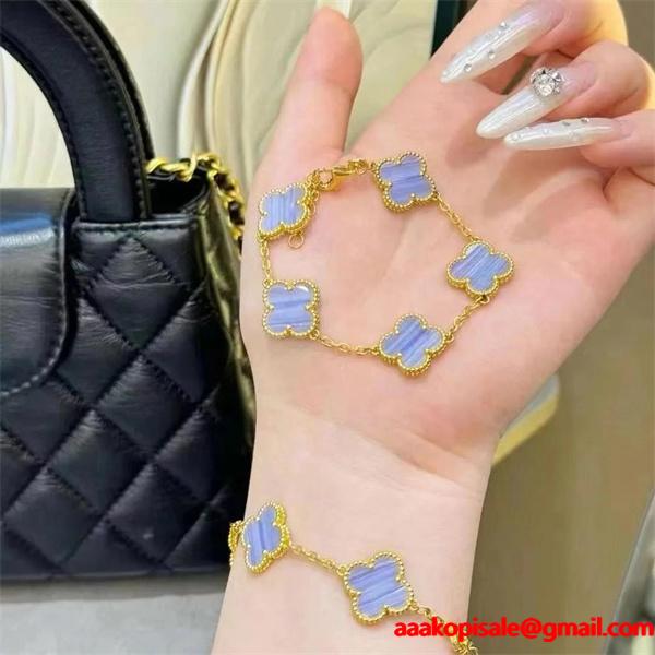 ブレスレット VCA ヴァン ヴァン クリーフ＆アーペル コピー ブルー シェル調 ゴールド 爽やか フェミニン