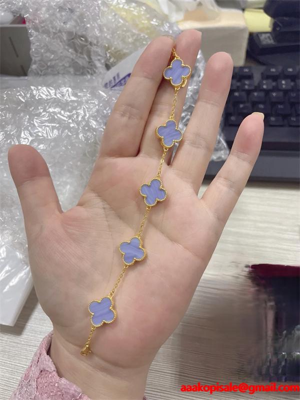 ブレスレット VCA ヴァン ヴァン クリーフ＆アーペル コピー ブルー シェル調 ゴールド 爽やか フェミニン