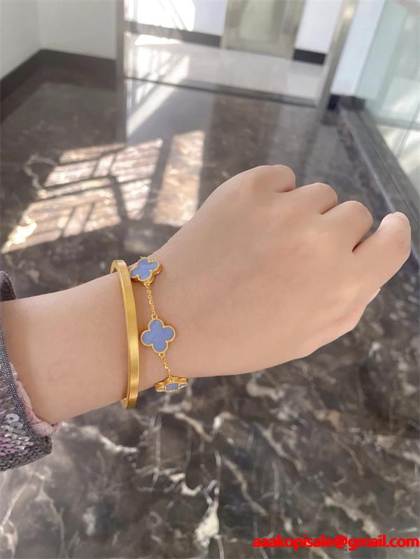 ブレスレット VCA ヴァン ヴァン クリーフ＆アーペル コピー ブルー シェル調 ゴールド 爽やか フェミニン