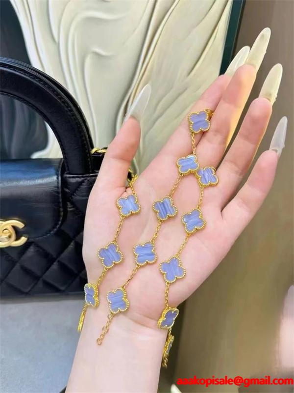 ブレスレット VCA ヴァン ヴァン クリーフ＆アーペル コピー ブルー シェル調 ゴールド 爽やか フェミニン