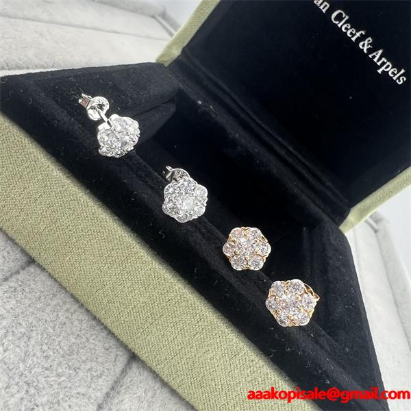 フラワーモチーフ VCA ヴァン ヴァン クリーフ＆アーペル コピー ピアス ダイヤ調 ゴールド フォーマル対応