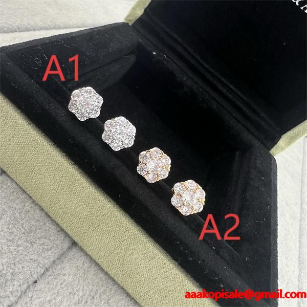 フラワーモチーフ VCA ヴァン ヴァン クリーフ＆アーペル コピー ピアス ダイヤ調 ゴールド フォーマル対応