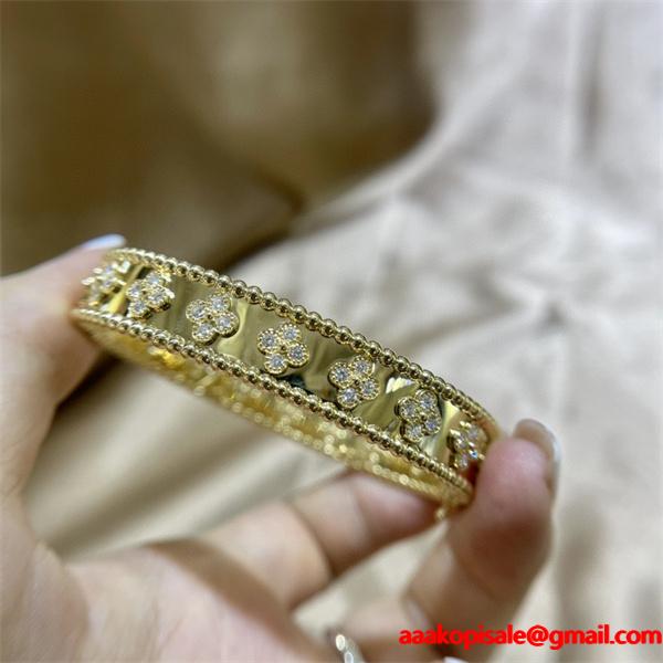 VCA ヴァン ヴァン クリーフ＆アーペル コピー フラワー バングル ゴールド 限定入荷 クラシカル エレガント