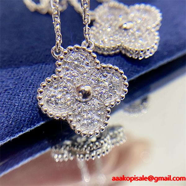 クローバー ネックレス シルバー 繊細 きらめき 在庫僅少 VCA ヴァン ヴァン クリーフ＆アーペル コピー