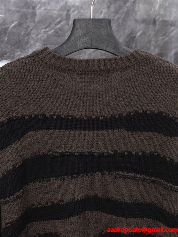 ニット セーター ブラウン 配色デザイン ラフ感 売れ筋 ACNE STUDIO アクネ ストゥディオズ コピー