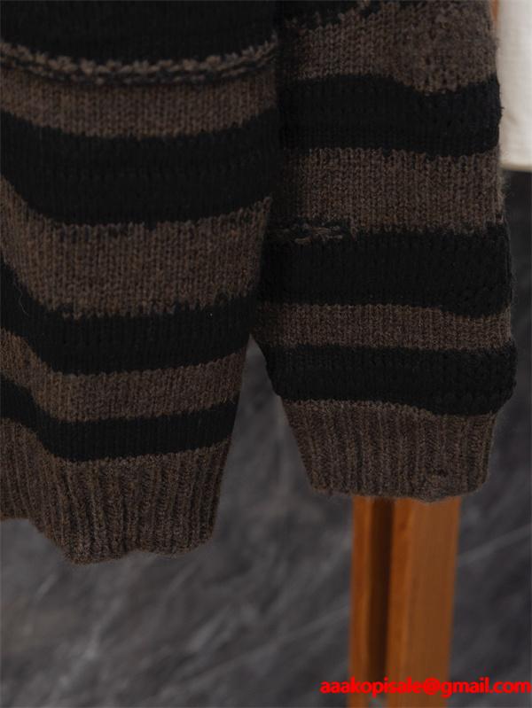 ニット セーター ブラウン 配色デザイン ラフ感 売れ筋 ACNE STUDIO アクネ ストゥディオズ コピー