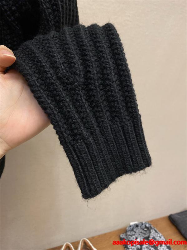 ACNE STUDIO アクネ ストゥディオズ スーパーコピー バックロゴ ニット ブラック 2025秋冬 存在感 希少