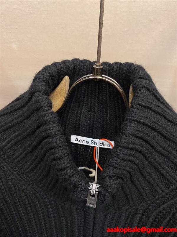 ACNE STUDIO アクネ ストゥディオズ スーパーコピー バックロゴ ニット ブラック 2025秋冬 存在感 希少