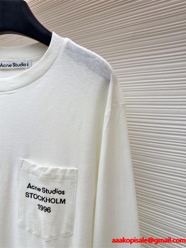 長袖Tシャツ ブラック ポケット付き ベーシック 入手困難 ACNE STUDIO アクネ ストゥディオズ コピー