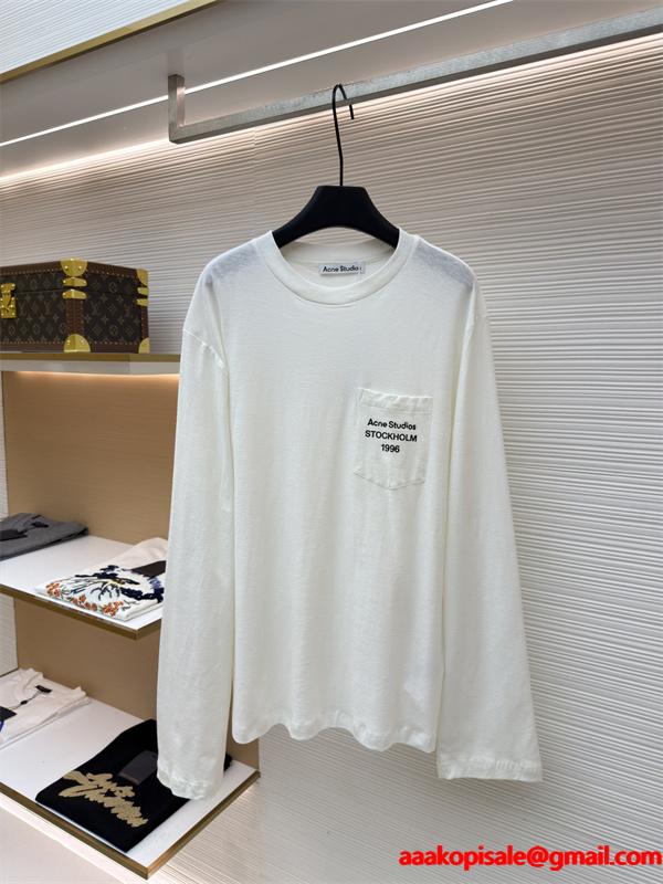 長袖Tシャツ ブラック ポケット付き ベーシック 入手困難 ACNE STUDIO アクネ ストゥディオズ コピー