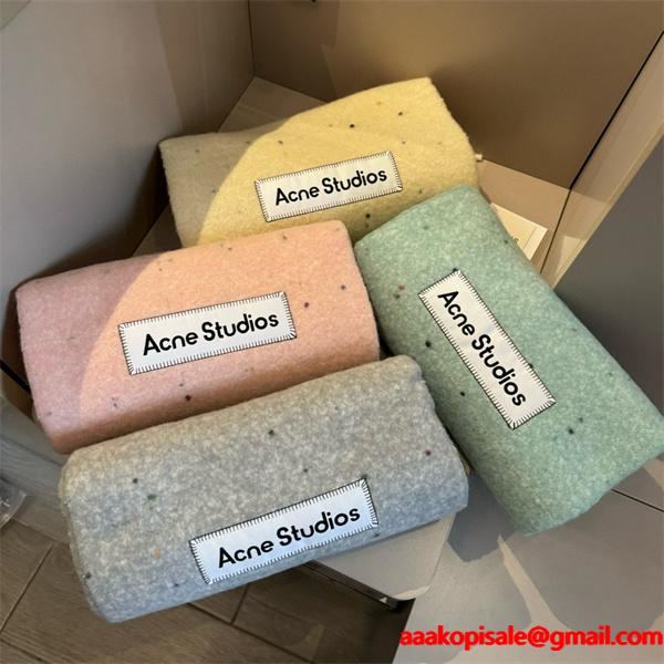 ACNE STUDIOS アクネ ストゥディオズ コピー 秋冬 保温 ライトグレー ロゴ マフラー 高級感