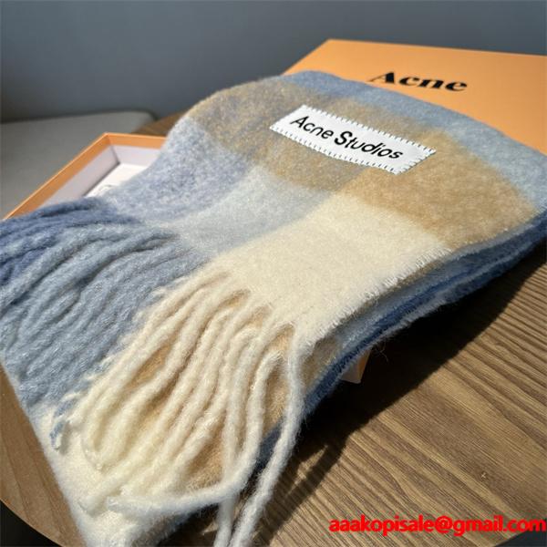 存在感 マルチカラー ロゴ ACNE STUDIOS アクネ ストゥディオズ コピー  マフラー レア
