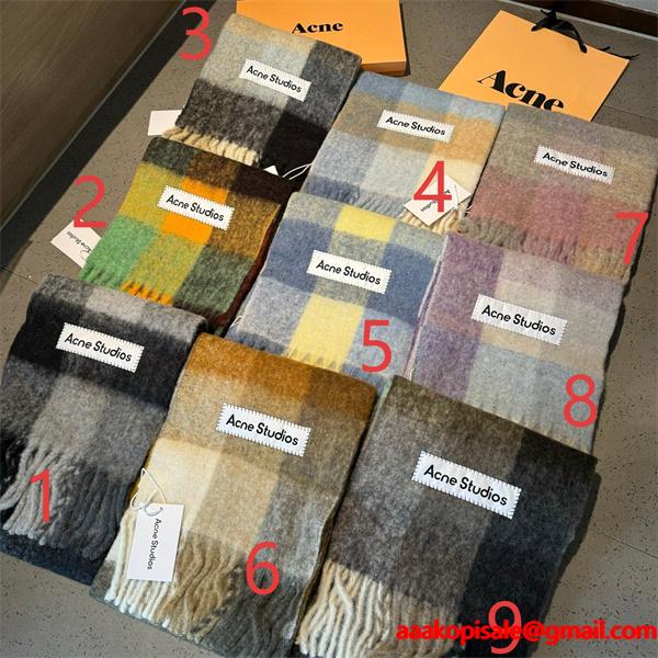 存在感 マルチカラー ロゴ ACNE STUDIOS アクネ ストゥディオズ コピー  マフラー レア