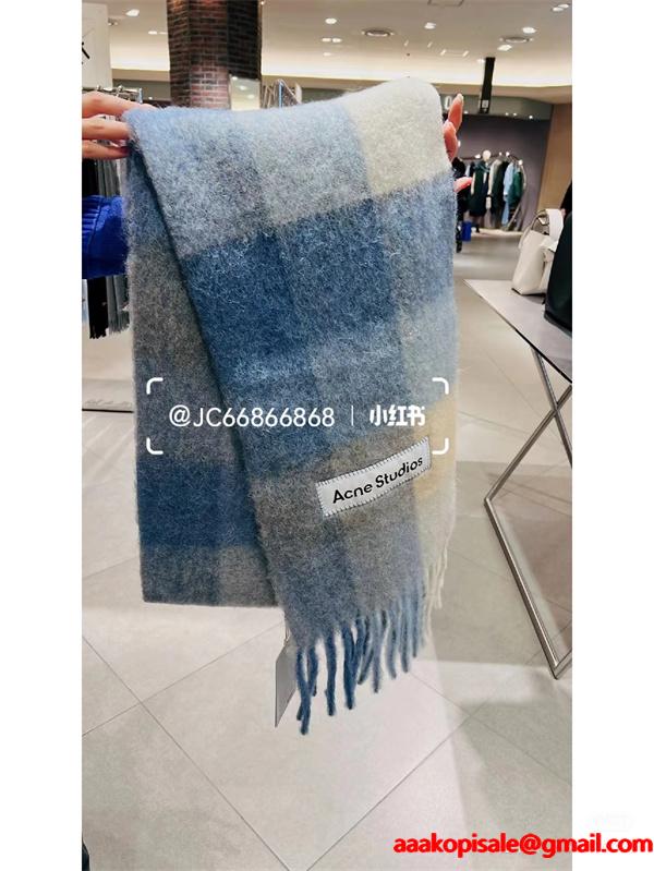 存在感 マルチカラー ロゴ ACNE STUDIOS アクネ ストゥディオズ コピー  マフラー レア