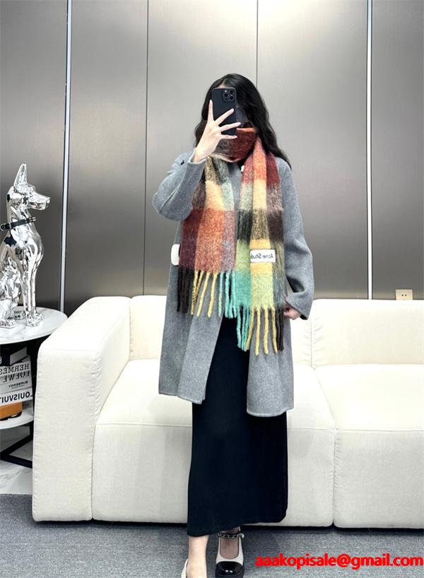 あったか マルチカラー チェック ACNE STUDIOS アクネ ストゥディオズ コピー マフラー 個性派