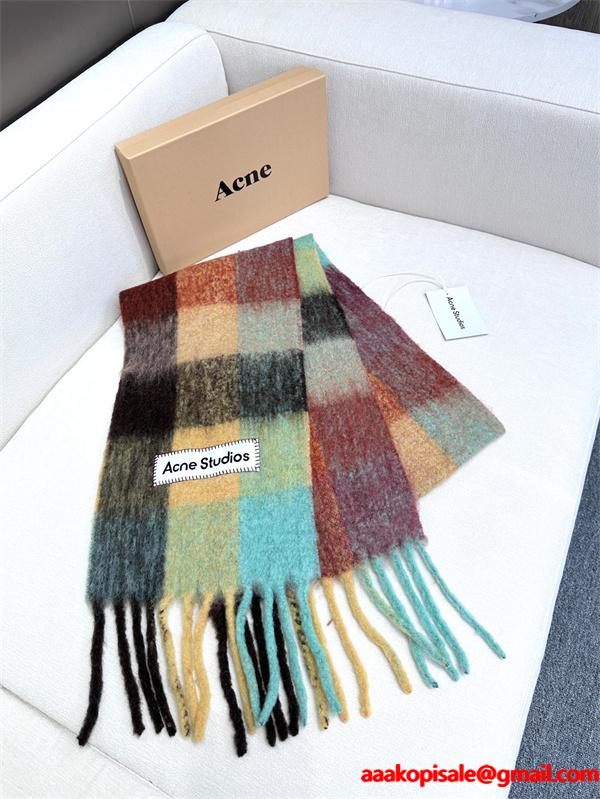 あったか マルチカラー チェック ACNE STUDIOS アクネ ストゥディオズ コピー マフラー 個性派