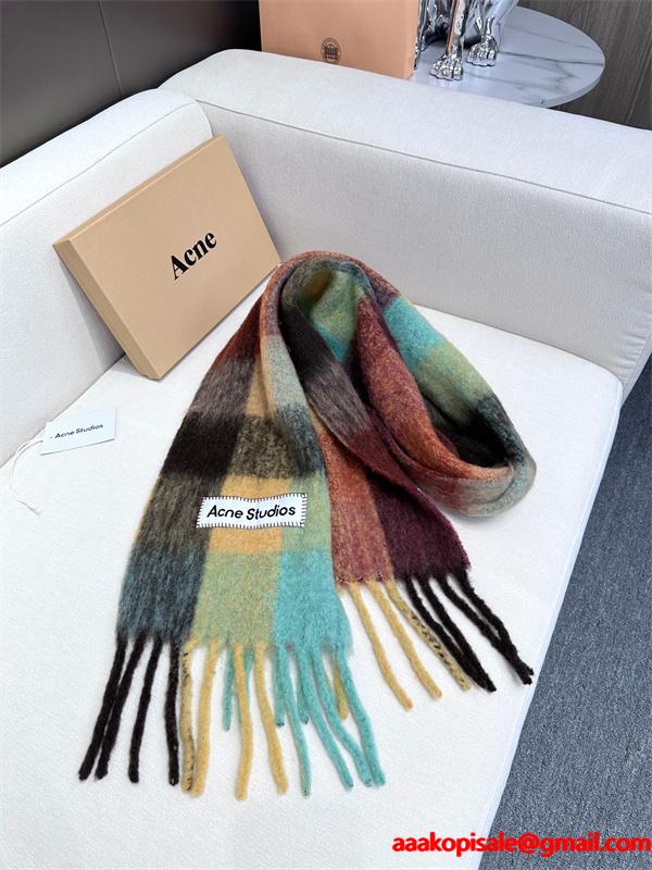 あったか マルチカラー チェック ACNE STUDIOS アクネ ストゥディオズ コピー マフラー 個性派