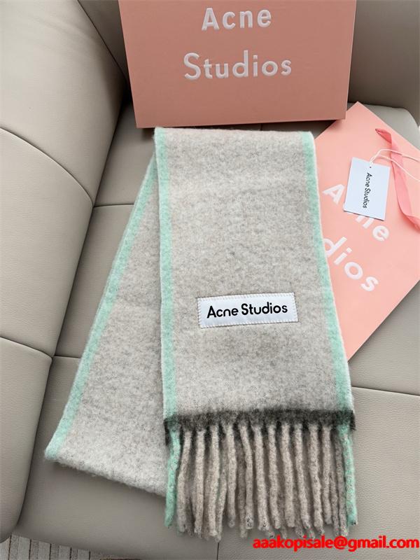 ACNE STUDIOS アクネ ストゥディオズ コピー  秋冬 落ち着き ベージュ ロゴ マフラー ナチュラル