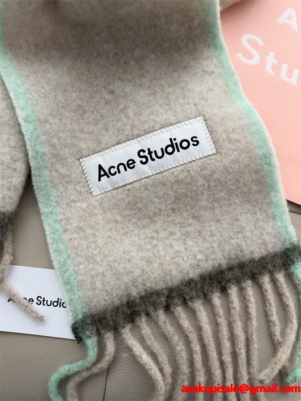 ACNE STUDIOS アクネ ストゥディオズ コピー  秋冬 落ち着き ベージュ ロゴ マフラー ナチュラル