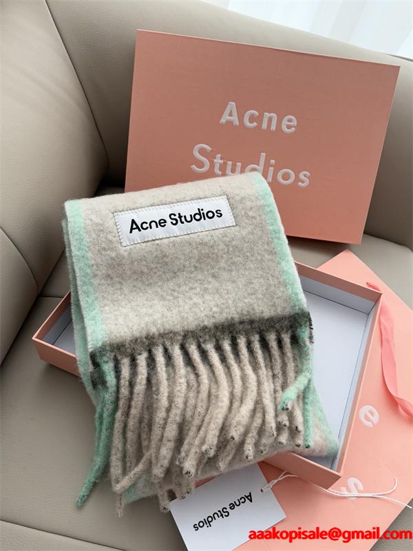 ACNE STUDIOS アクネ ストゥディオズ コピー  秋冬 落ち着き ベージュ ロゴ マフラー ナチュラル