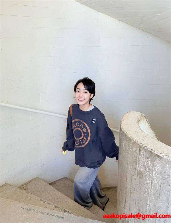  渋色 チャコール ロゴ スウェット ヴィンテージ風 ACNE STUDIOS アクネ ストゥディオズ コピー 