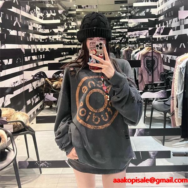  渋色 チャコール ロゴ スウェット ヴィンテージ風 ACNE STUDIOS アクネ ストゥディオズ コピー 