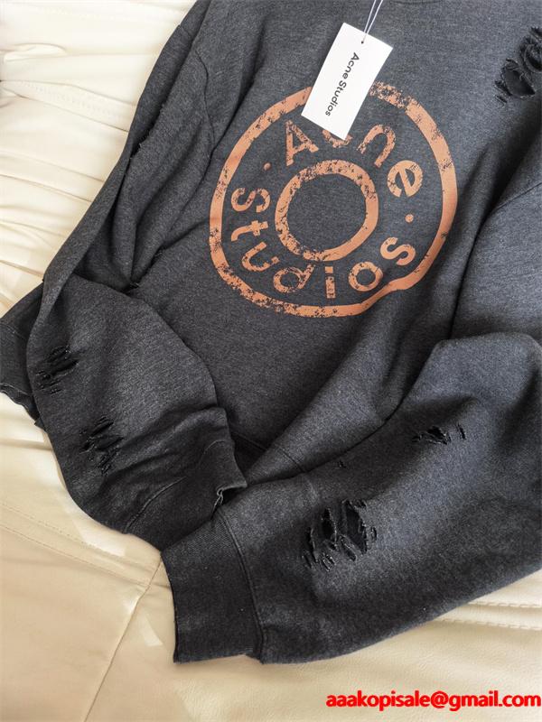  渋色 チャコール ロゴ スウェット ヴィンテージ風 ACNE STUDIOS アクネ ストゥディオズ コピー 