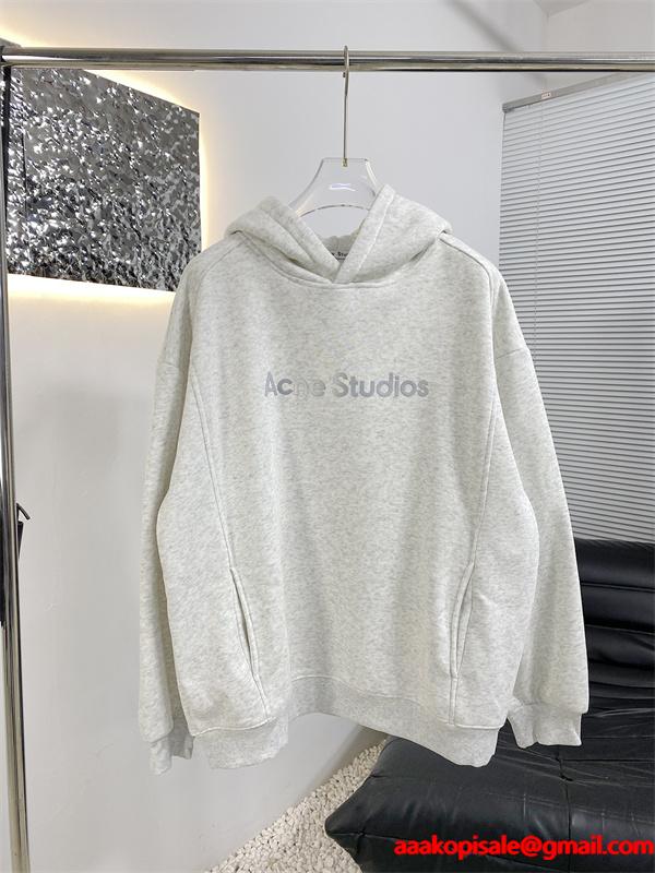 ACNE STUDIOS アクネ ストゥディオズ コピー シンプル ブラック ロゴ パーカー カジュアル