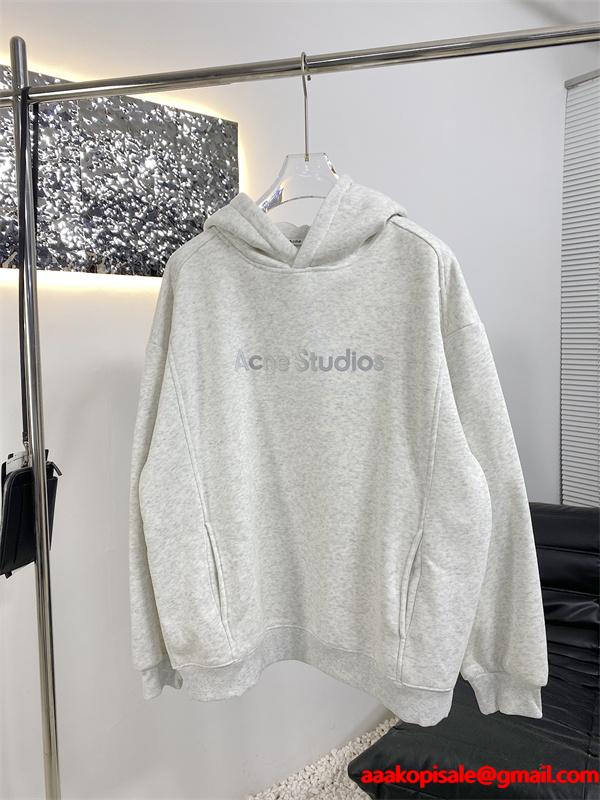 ACNE STUDIOS アクネ ストゥディオズ コピー シンプル ブラック ロゴ パーカー カジュアル