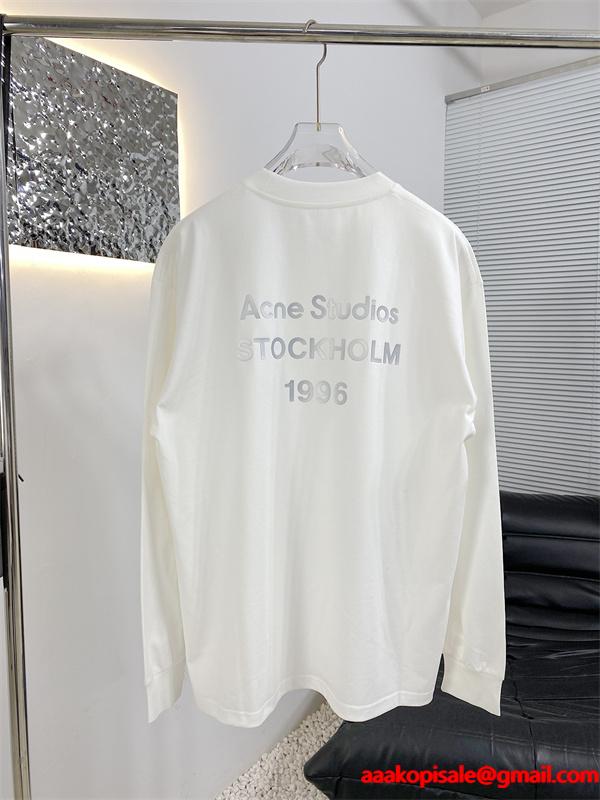 秋冬 上品 ブラック ロゴ ACNE STUDIOS アクネ ストゥディオズ コピー ロングTシャツ 洗練感