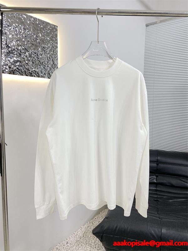 秋冬 上品 ブラック ロゴ ACNE STUDIOS アクネ ストゥディオズ コピー ロングTシャツ 洗練感