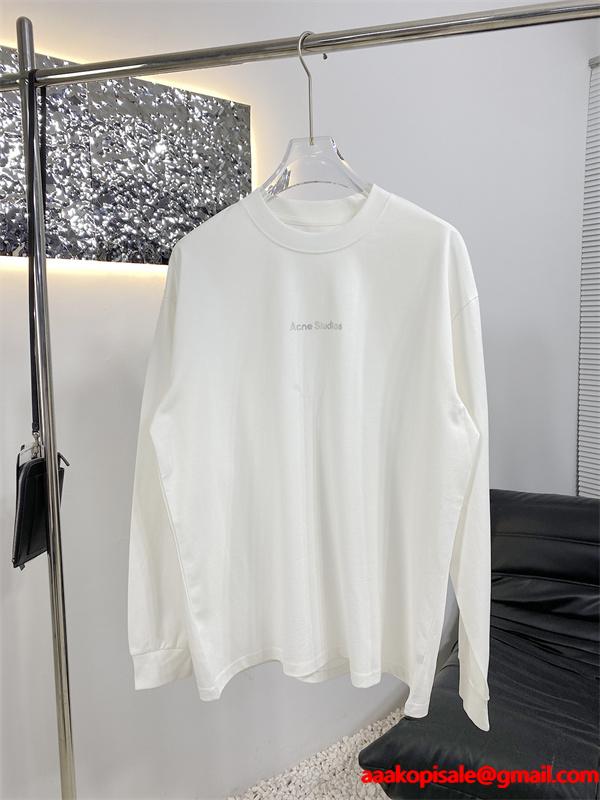 秋冬 上品 ブラック ロゴ ACNE STUDIOS アクネ ストゥディオズ コピー ロングTシャツ 洗練感