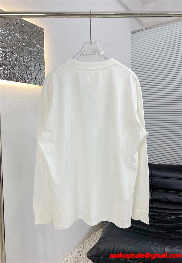  秋冬 高評価 ホワイト プリント ロングTシャツ ACNE STUDIOS アクネ ストゥディオズ コピー