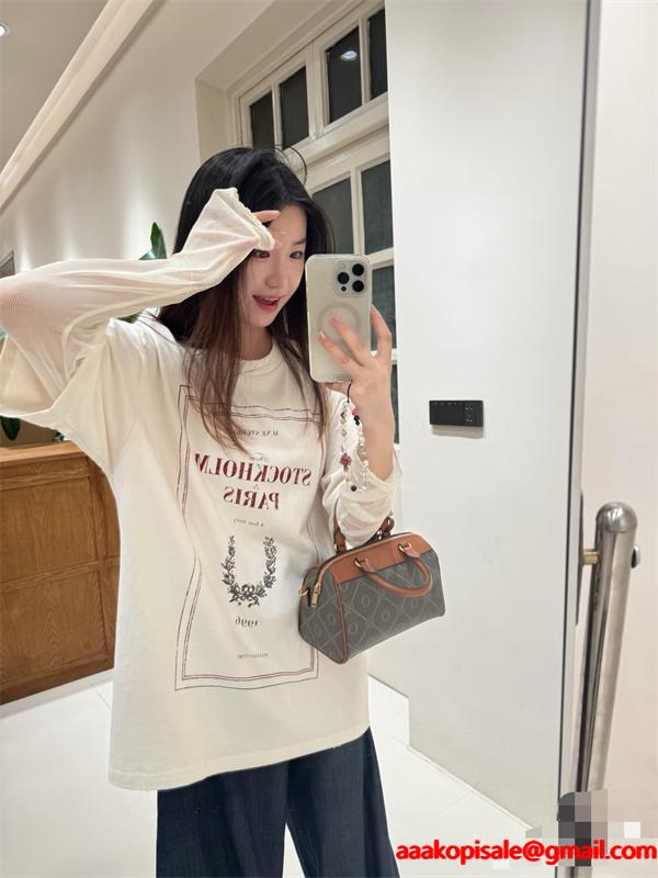 ACNE STUDIOS アクネ ストゥディオズ コピー 雰囲気 ホワイト グラフィック ロングTシャツ こなれ感  