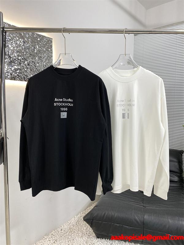 希少デザイン 安心 ブラック ロングTシャツ ベーシック ACNE STUDIOS アクネ ストゥディオズ コピー