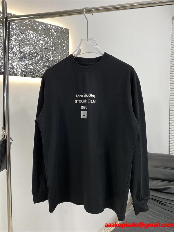 希少デザイン 安心 ブラック ロングTシャツ ベーシック ACNE STUDIOS アクネ ストゥディオズ コピー