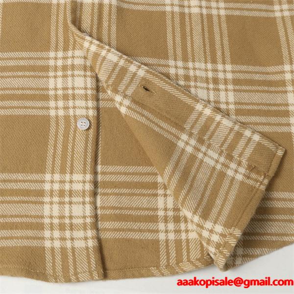 2025秋冬対応 起毛 キャメル チェック シャツ おすすめ MIUMIU ミュウミュウ コピー