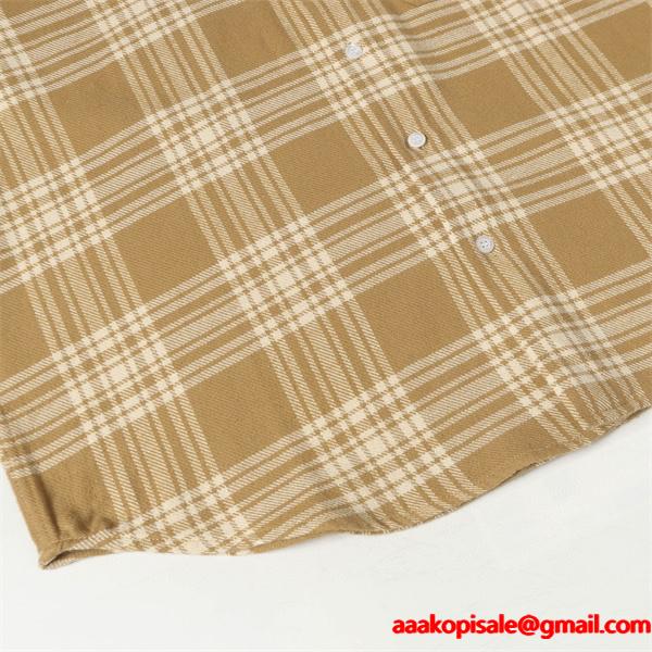 2025秋冬対応 起毛 キャメル チェック シャツ おすすめ MIUMIU ミュウミュウ コピー