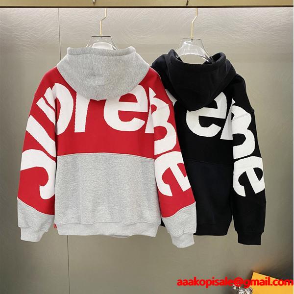 2025秋冬 グレー 配色 定番 ストリート おしゃれ SUPREME シュプリーム コピー パーカー