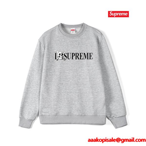 SUPREME シュプリーム コピー 秋冬コーデ 起毛 杢グレー プレミアム ロゴ スウェット