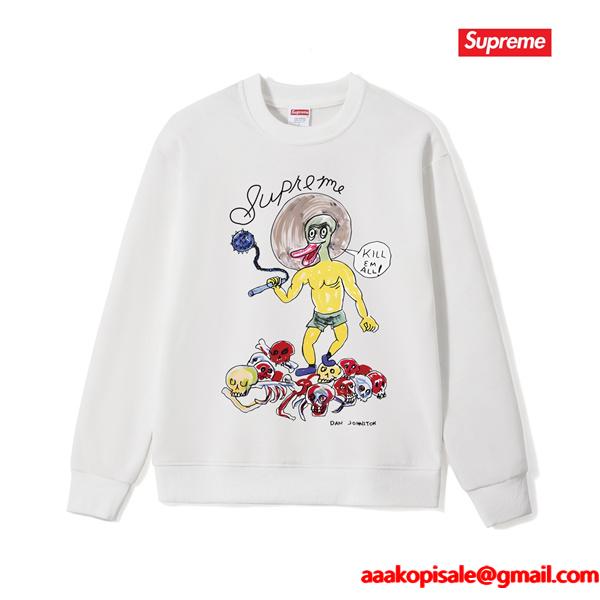 秋冬 防寒 ブラック 希少 プリント SUPREME シュプリーム スーパーコピー スウェット